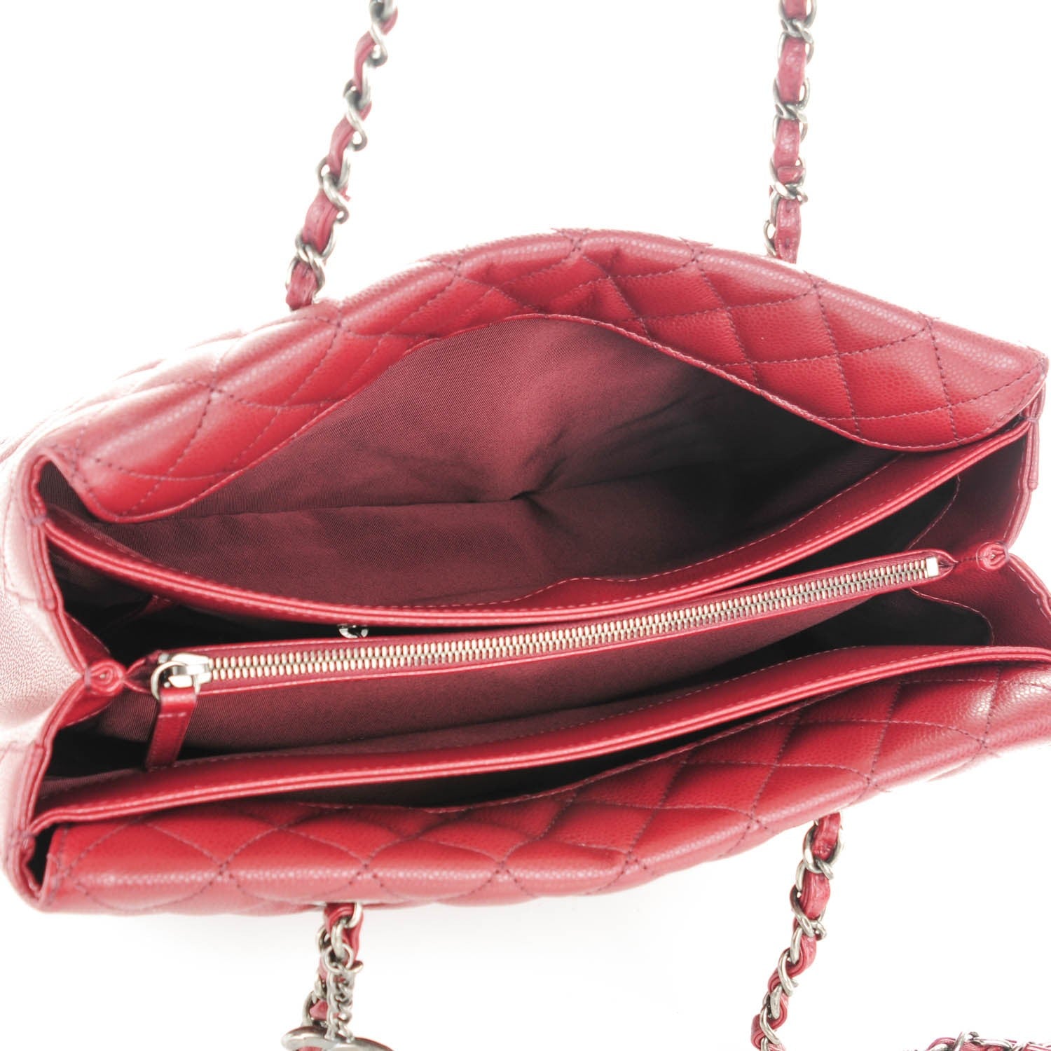 Chanel Caviar Quilted City Shopping Tote Burgundy 5 of 7