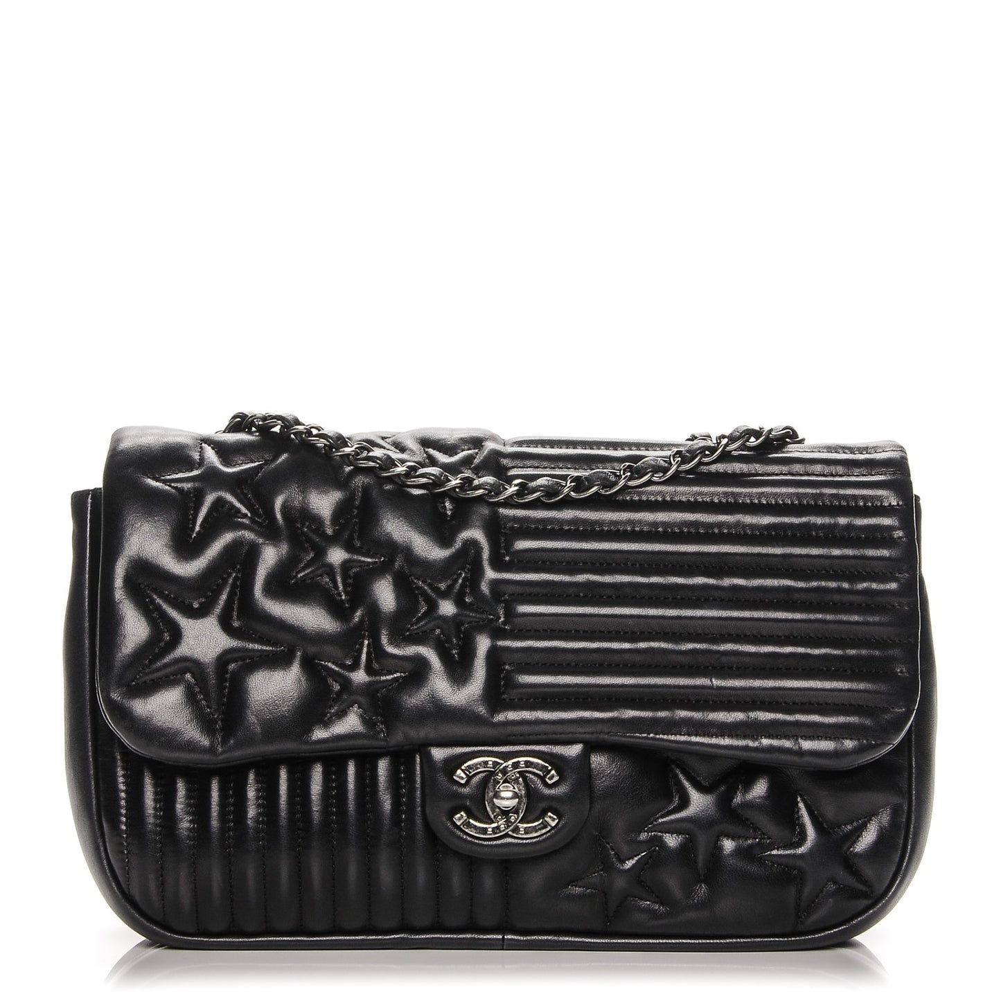 Lambskin Quilted Jumbo Paris Dallas Single Flap Black