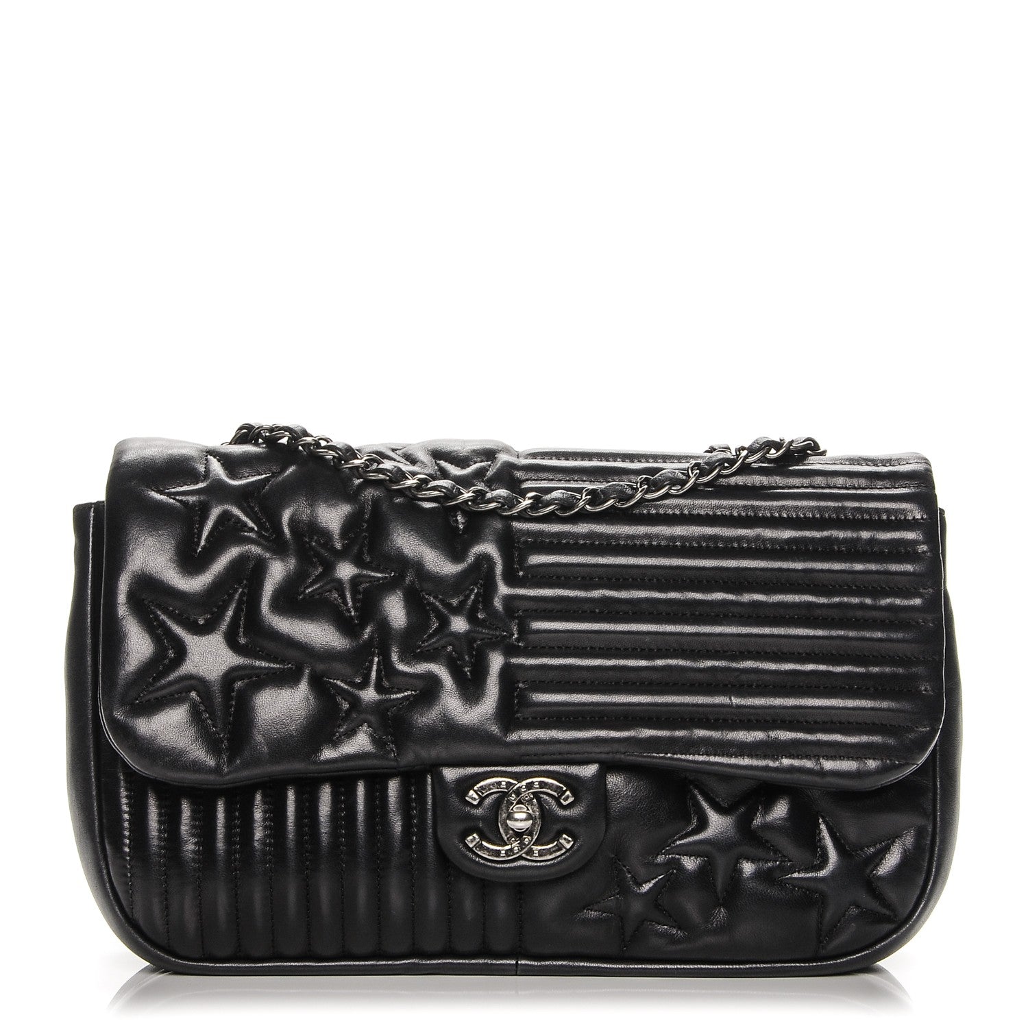 Chanel Lambskin Quilted Jumbo Paris Dallas Single Flap Black 1 of 8