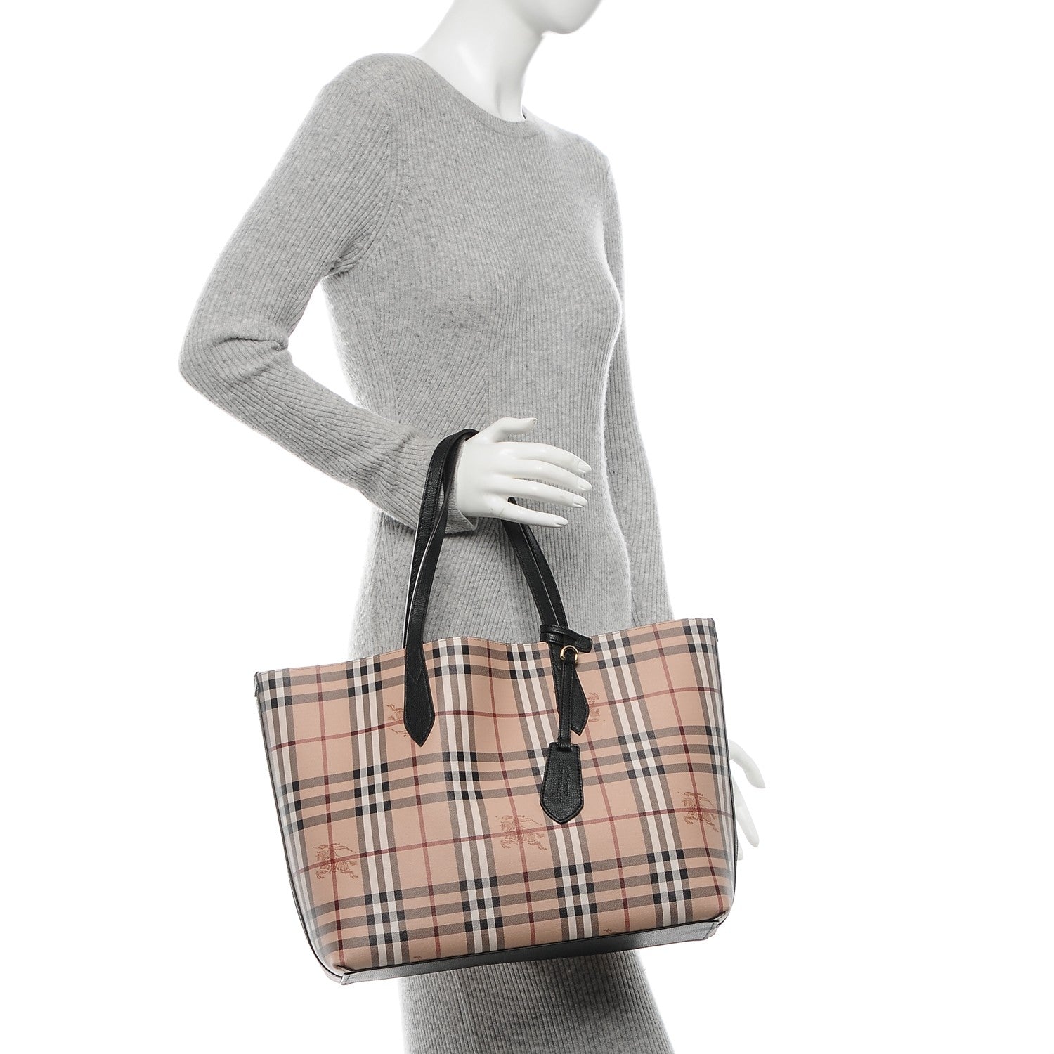 Burberry Haymarket Check Medium Reversible Tote Black 2 of 8