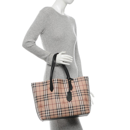 Burberry Haymarket Check Medium Reversible Tote Black 2 of 8