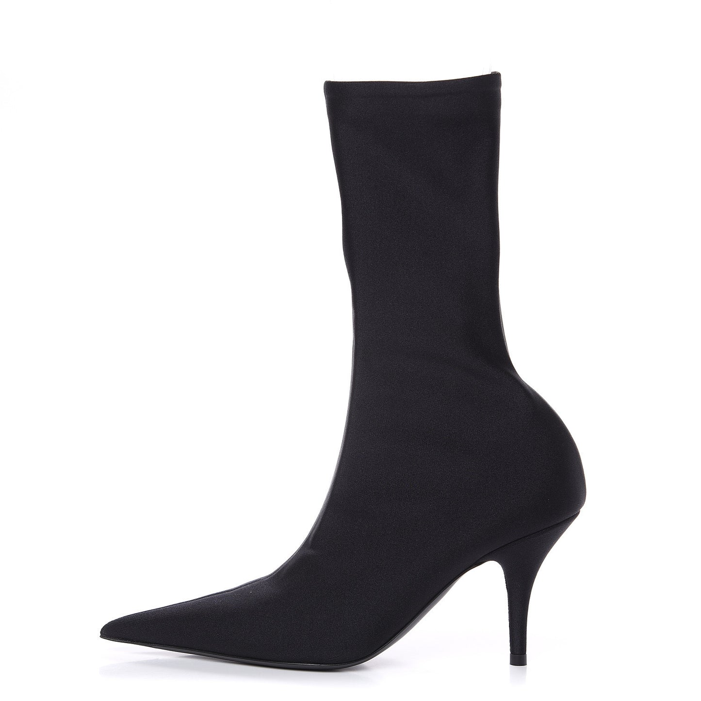 Jersey Crepe Extreme Pointed Toe Knife Booties 35 Black