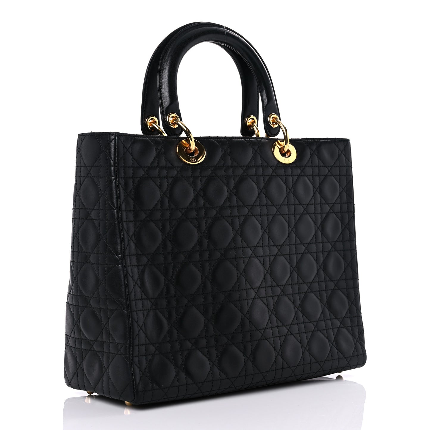 Lambskin Cannage Large Lady Dior Black