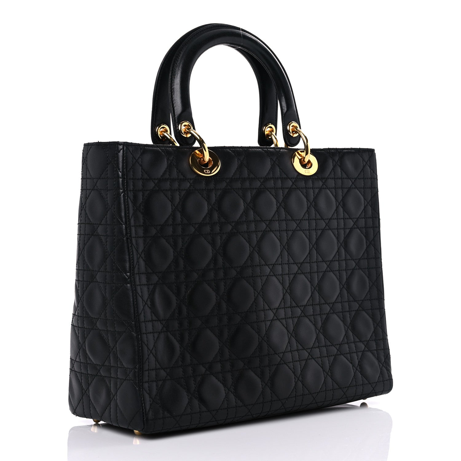 Christian Dior Lambskin Cannage Large Lady Dior Black 3 of 17