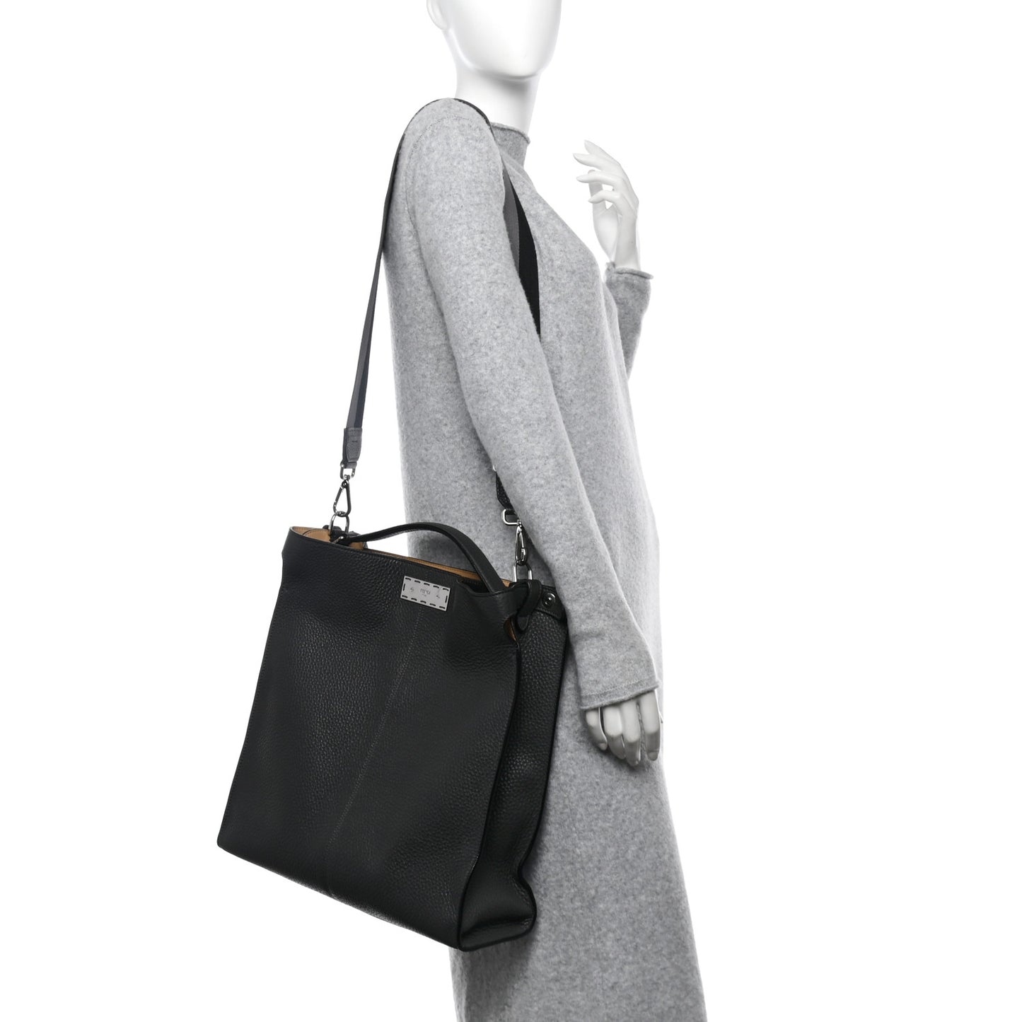 Cuoio Romano Glazed Fabric FF 1974 Peekaboo X-Lite Fit Asfalto Mou Black