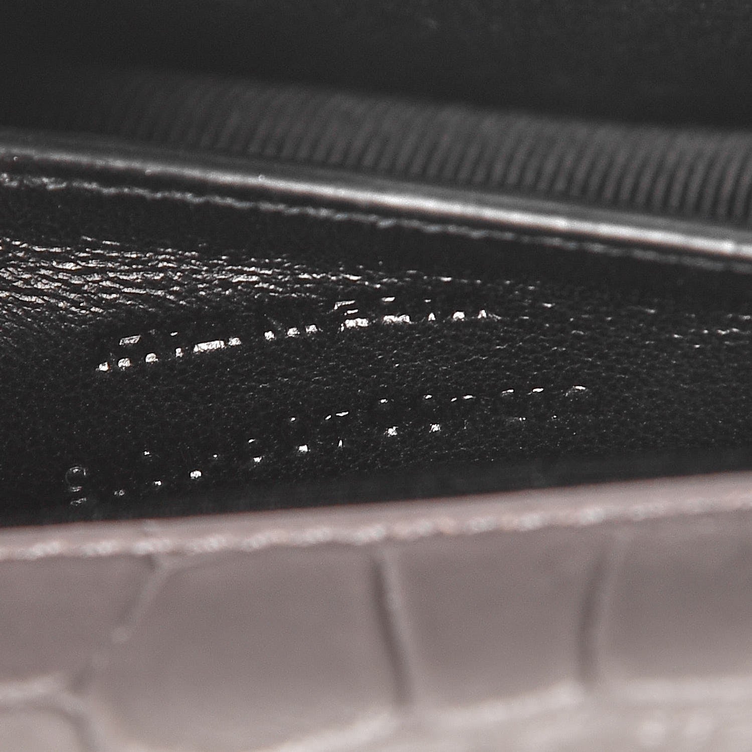 Saint Laurent Croc Embosssed Calfskin Classic Kate Monogram Clutch Fog 7 of 7