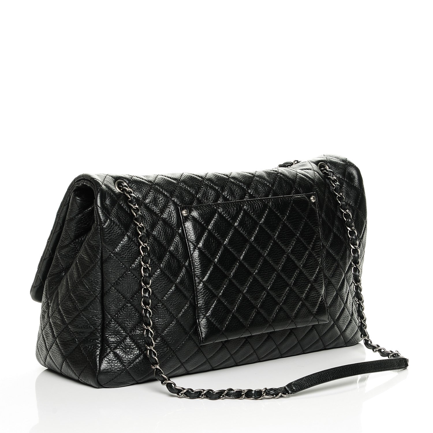 Chanel Calfskin Quilted XXL Travel Flap Bag Black 3 of 7
