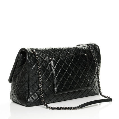 Chanel Calfskin Quilted XXL Travel Flap Bag Black 3 of 7