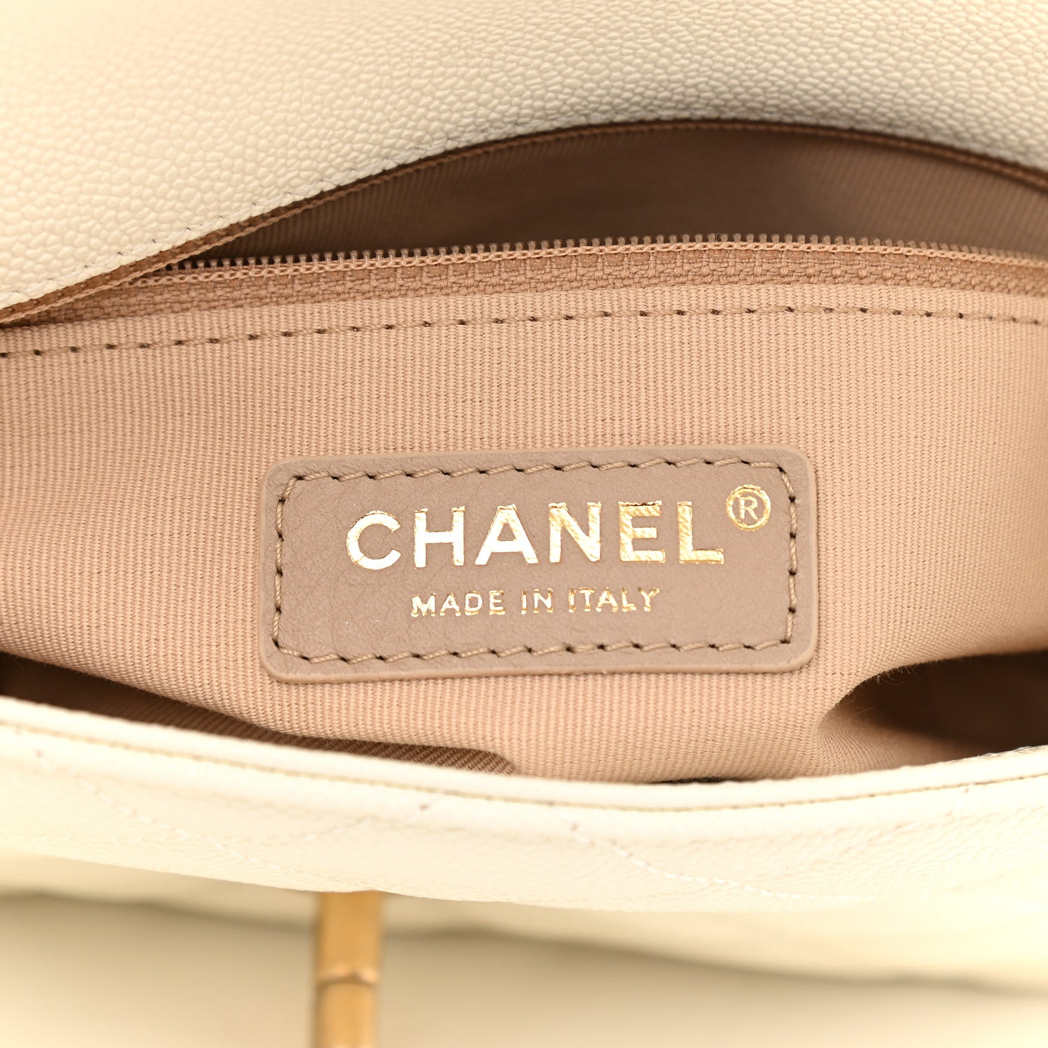 Chanel Shiny Caviar Quilted Small Chain Melody Flap White 6 of 9