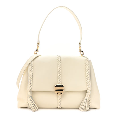 Chloe Grained Calfskin Medium Penelope Shoulder Bag White 1 of 11