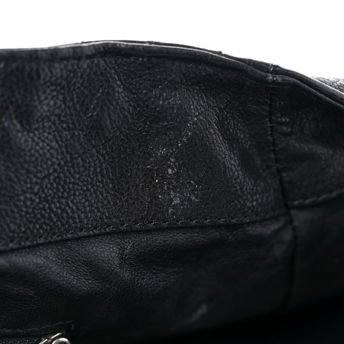 Glazed Calfskin East West Modern Chain Tote Black