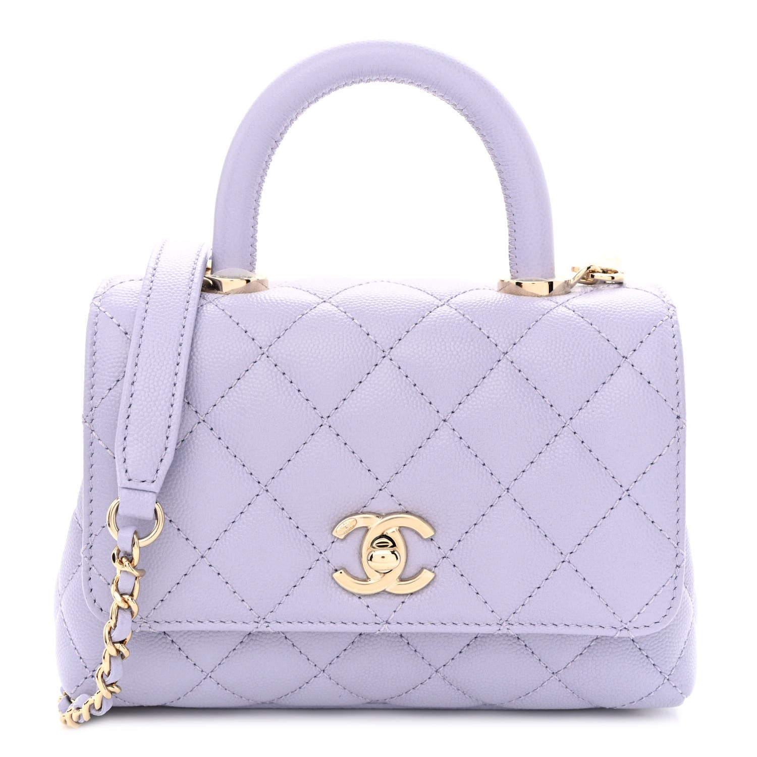 Chanel Caviar Quilted Extra Mini Coco Handle Flap Light Purple 1 of 10
