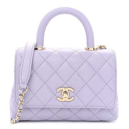 Chanel Caviar Quilted Extra Mini Coco Handle Flap Light Purple 1 of 10