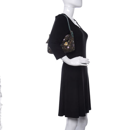 Fendi Lizard Zucca Floral Embroidered Baguette Tobacco Multicolor 2 of 9