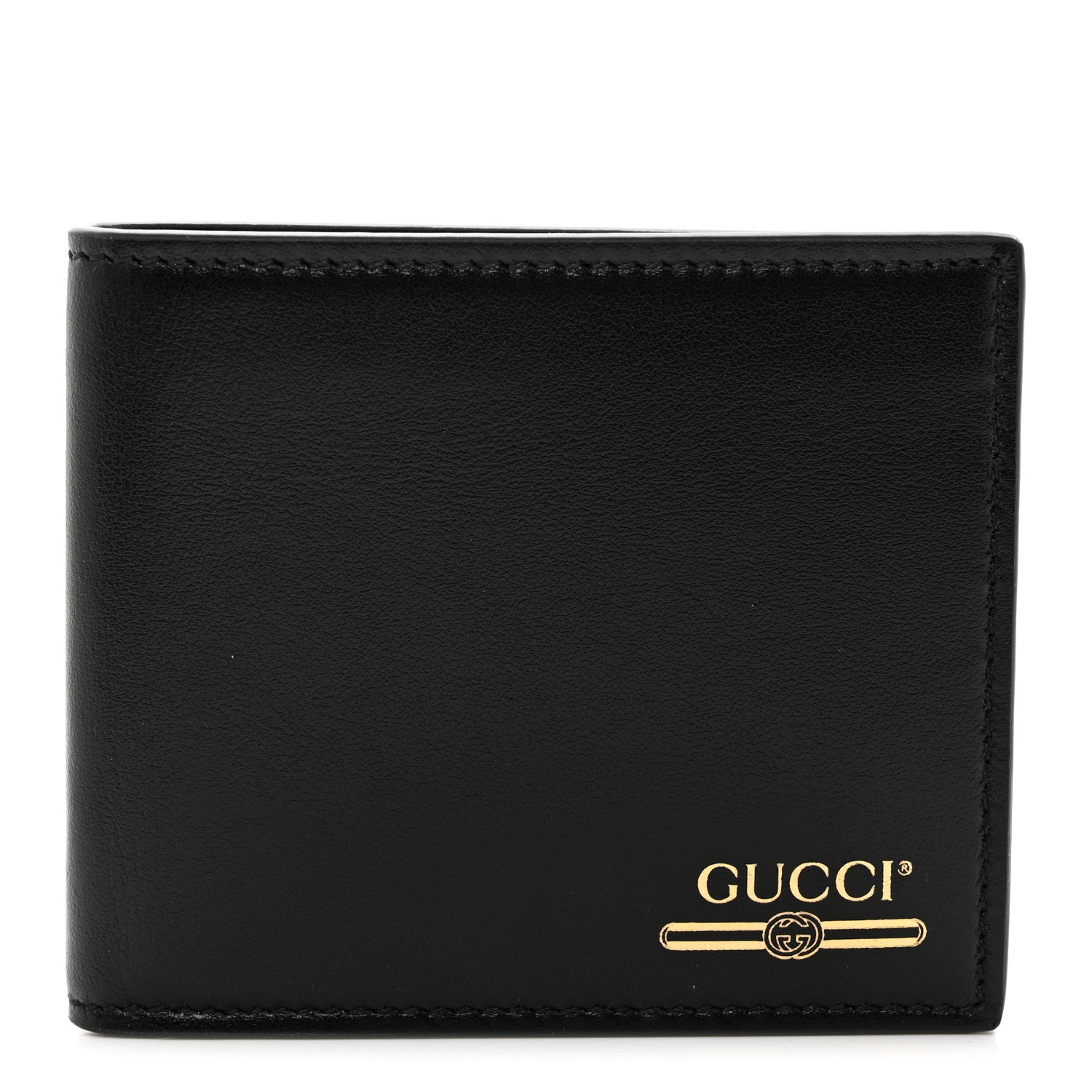 Gucci Plutone Calfskin Logo Bi-Fold Wallet Black 1 of 8