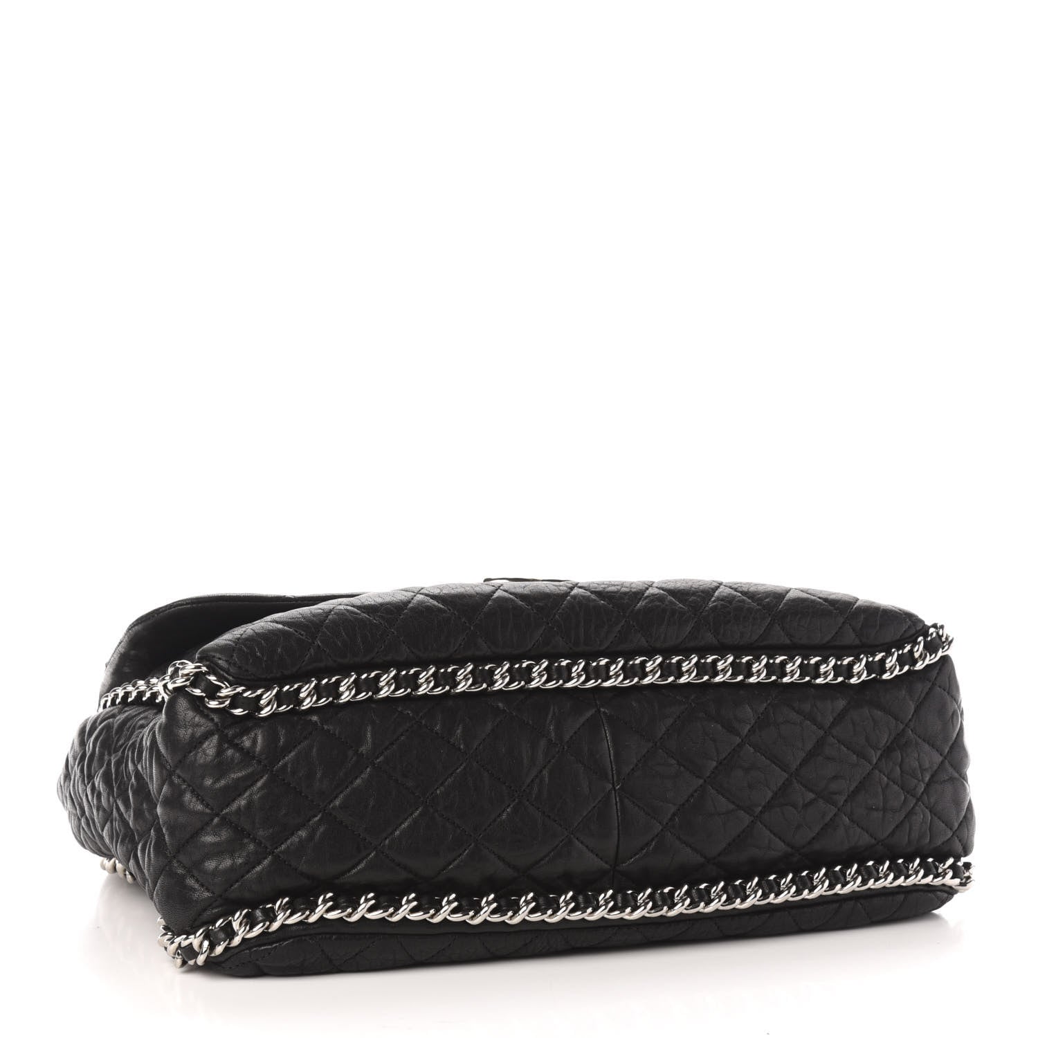 Chanel Washed Lambskin Quilted Maxi Chain Around Flap Black 4 of 10