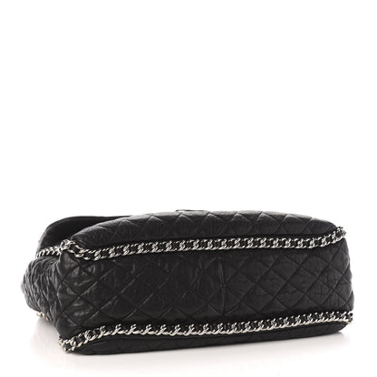 Chanel Washed Lambskin Quilted Maxi Chain Around Flap Black 4 of 10