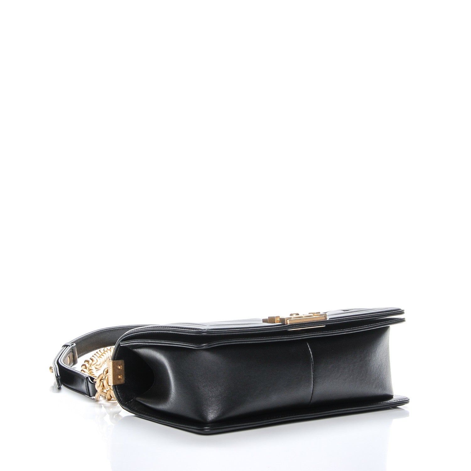 Chanel Calfskin Chevron Quilted Medium Boy Flap Black 4 of 7