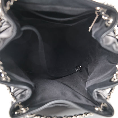 Chanel Calfskin Chevron Small Urban Spirit Drawstring Bag Black 5 of 9