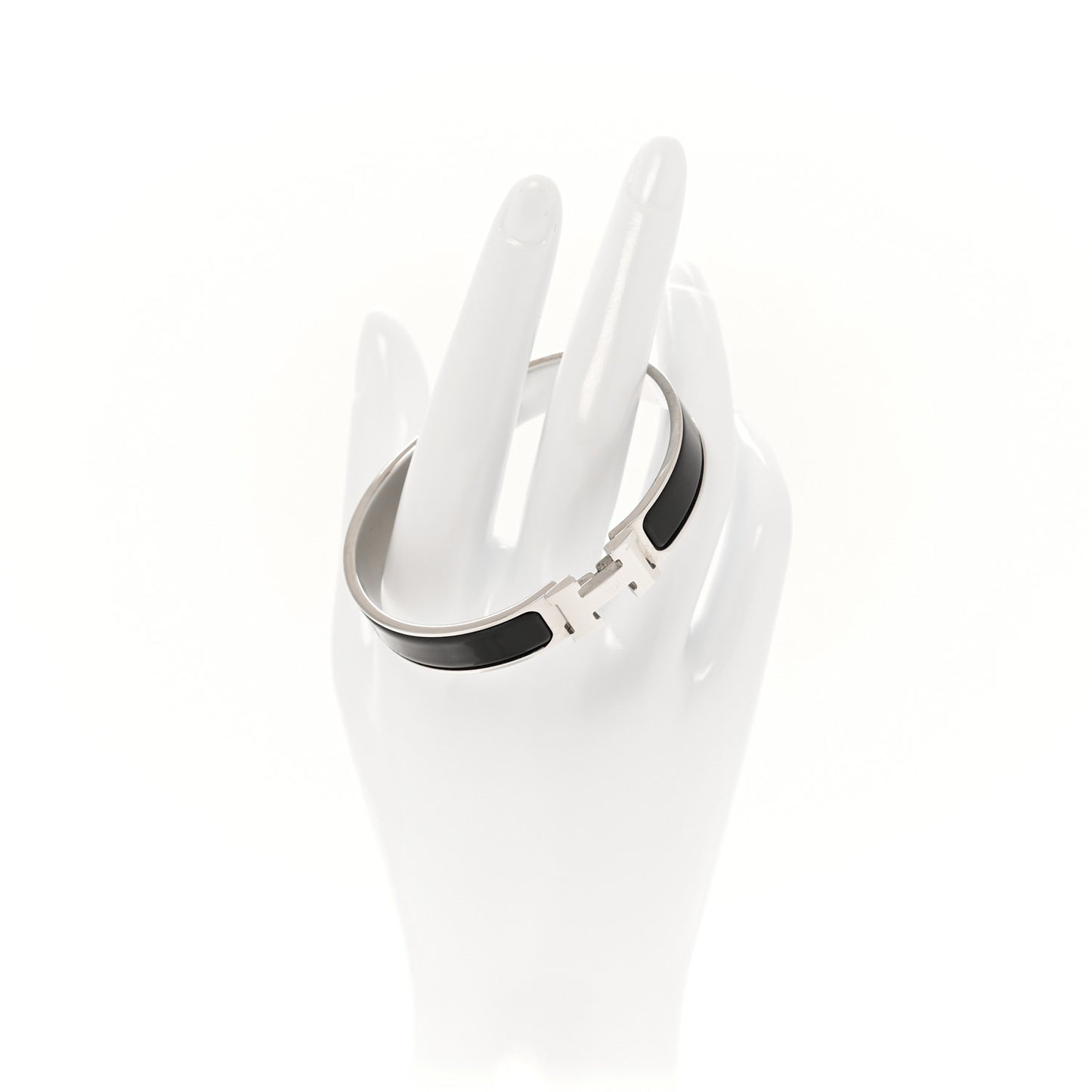 Enamel Narrow Clic Clac H Bracelet GM Black
