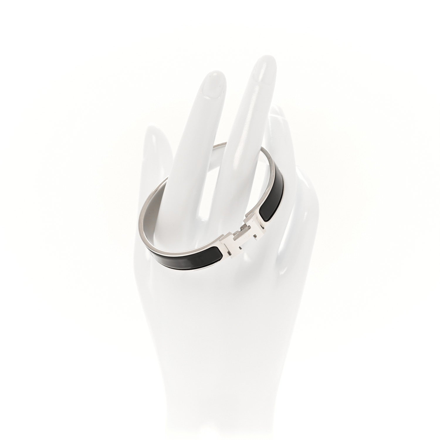 Hermes Enamel Narrow Clic Clac H Bracelet GM Black 2 of 4