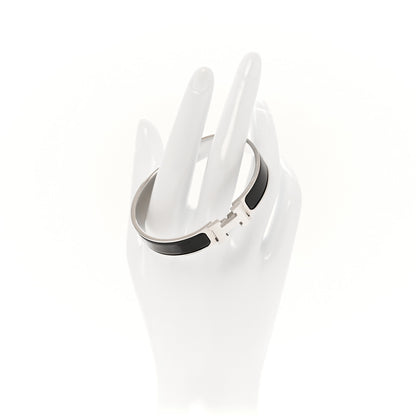 Hermes Enamel Narrow Clic Clac H Bracelet GM Black 2 of 4