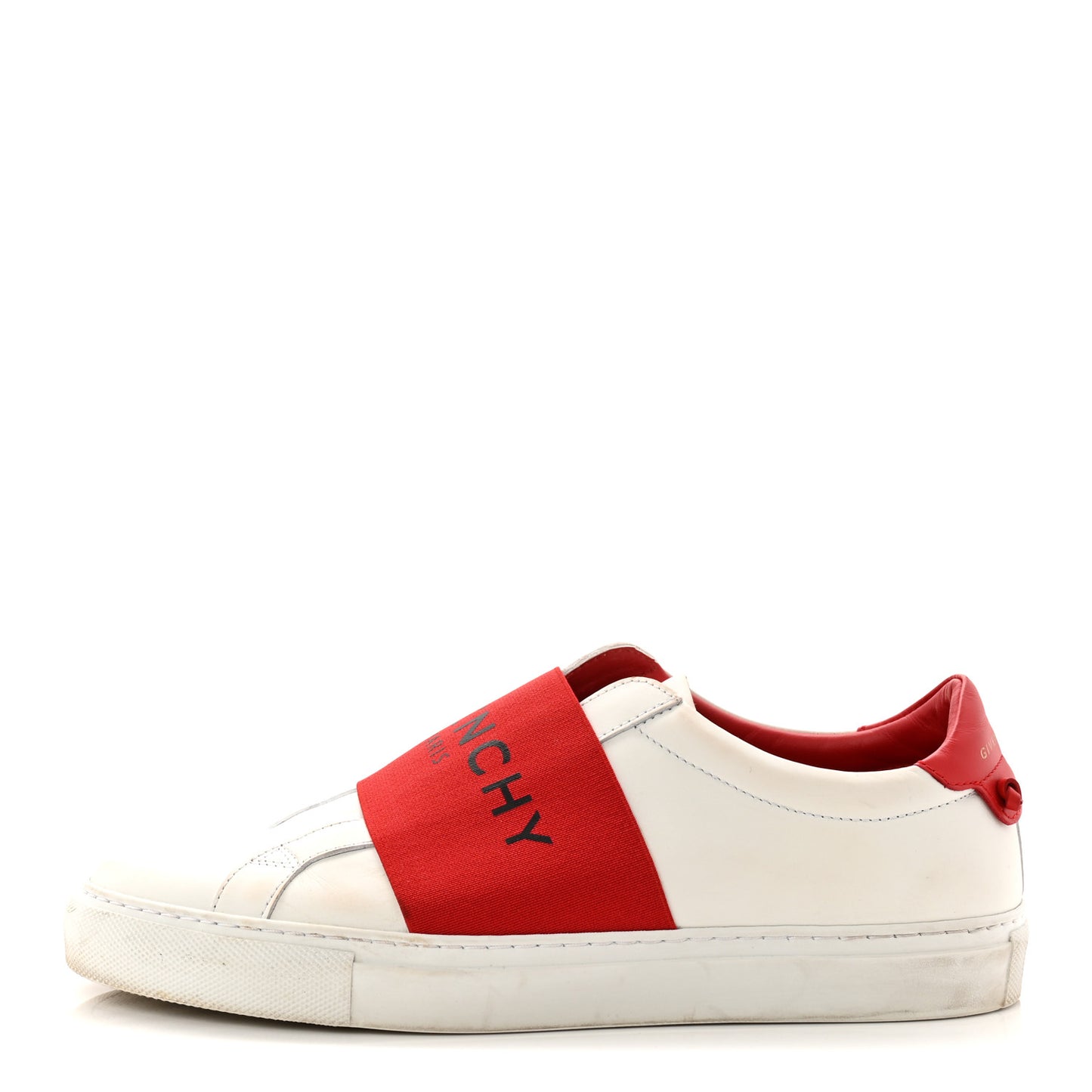 Calfskin Band Logo Womens Urban Street Sneakers 40 White Red