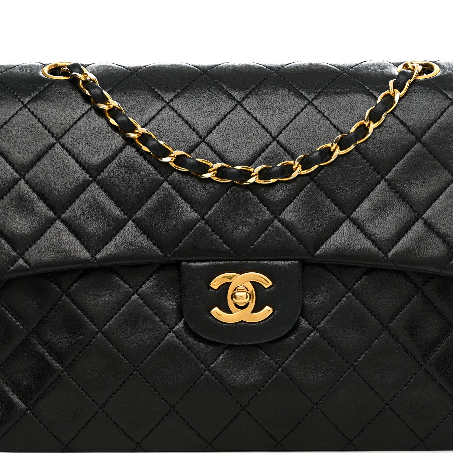 Chanel Lambskin Quilted Medium Double Flap Black 9 of 14
