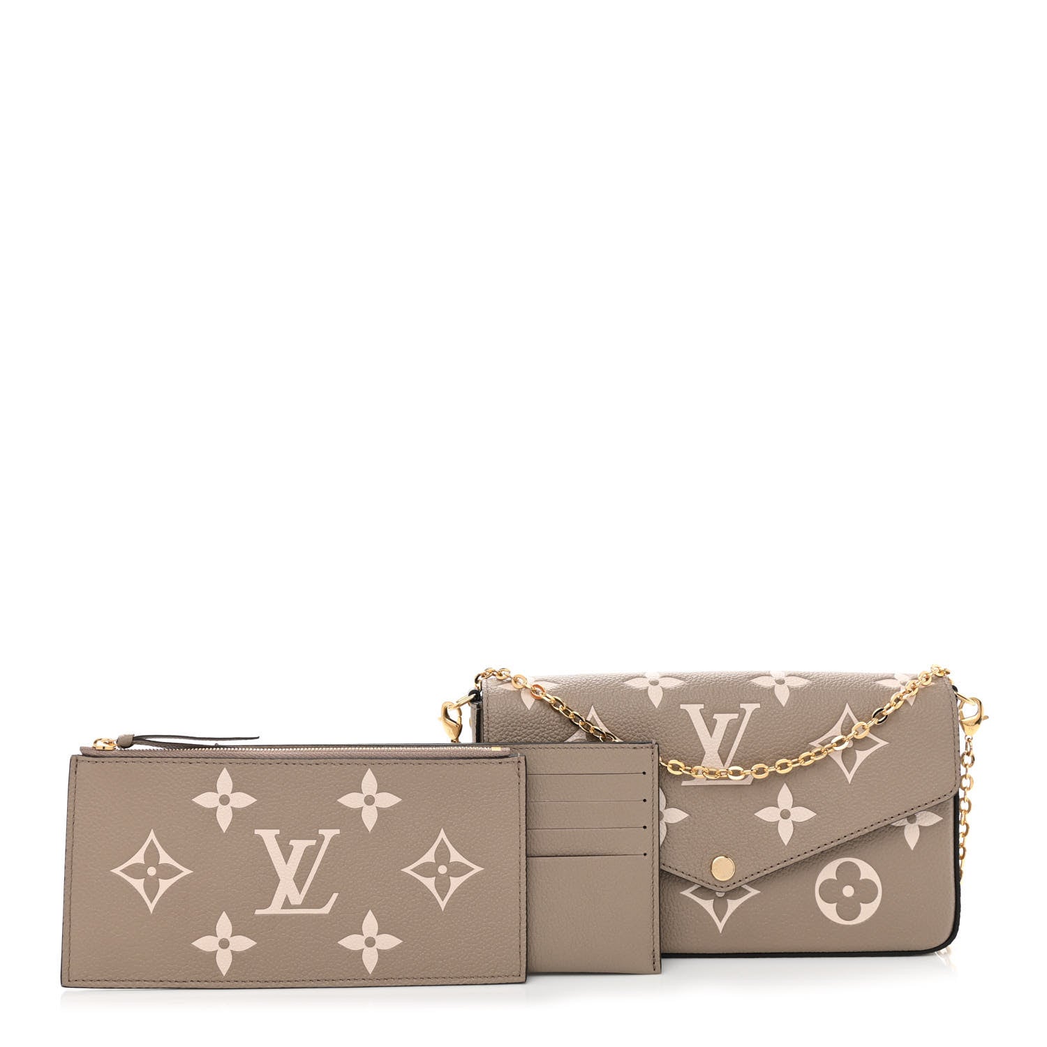Louis Vuitton Empreinte Monogram Giant Felicie Pochette Tourterelle Creme 1 of 10