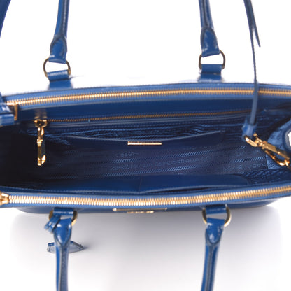 Prada Saffiano Vernice Medium Galleria Double Zip Tote Cobalto 5 of 8