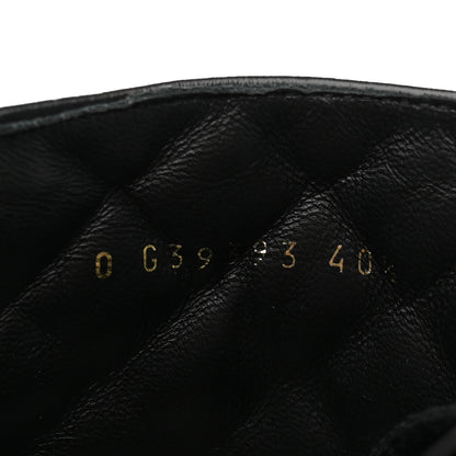Chanel Shiny Calfskin Patent Quilted Chain Lace Up Combat Boots 40.5 Black 6 of 8