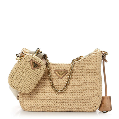 Prada Yarn Raffia Effect Crochet Re-Edition 2005 Shoulder Bag Naturale 1 of 8