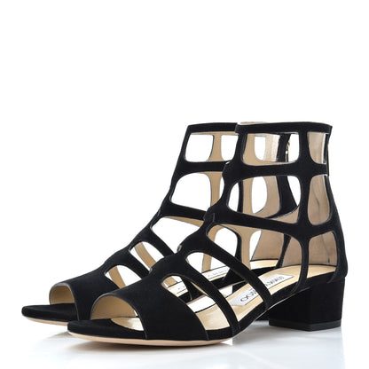 Jimmy Choo Suede Ren 35 Sandals 36 Black 3 of 13