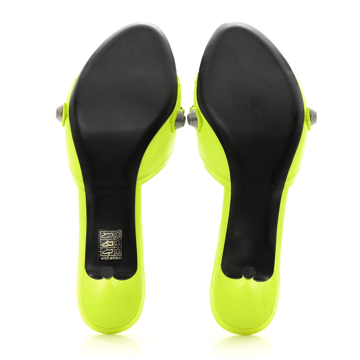 Agneau Arena Cagole 50mm Slide Sandals 41.5 Fluo Yellow