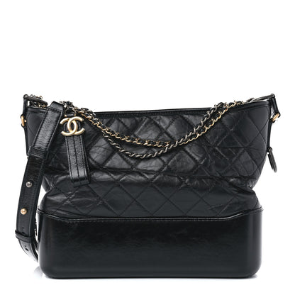 Chanel Aged Calfskin Quilted Medium Gabrielle Hobo Black 1 of 11