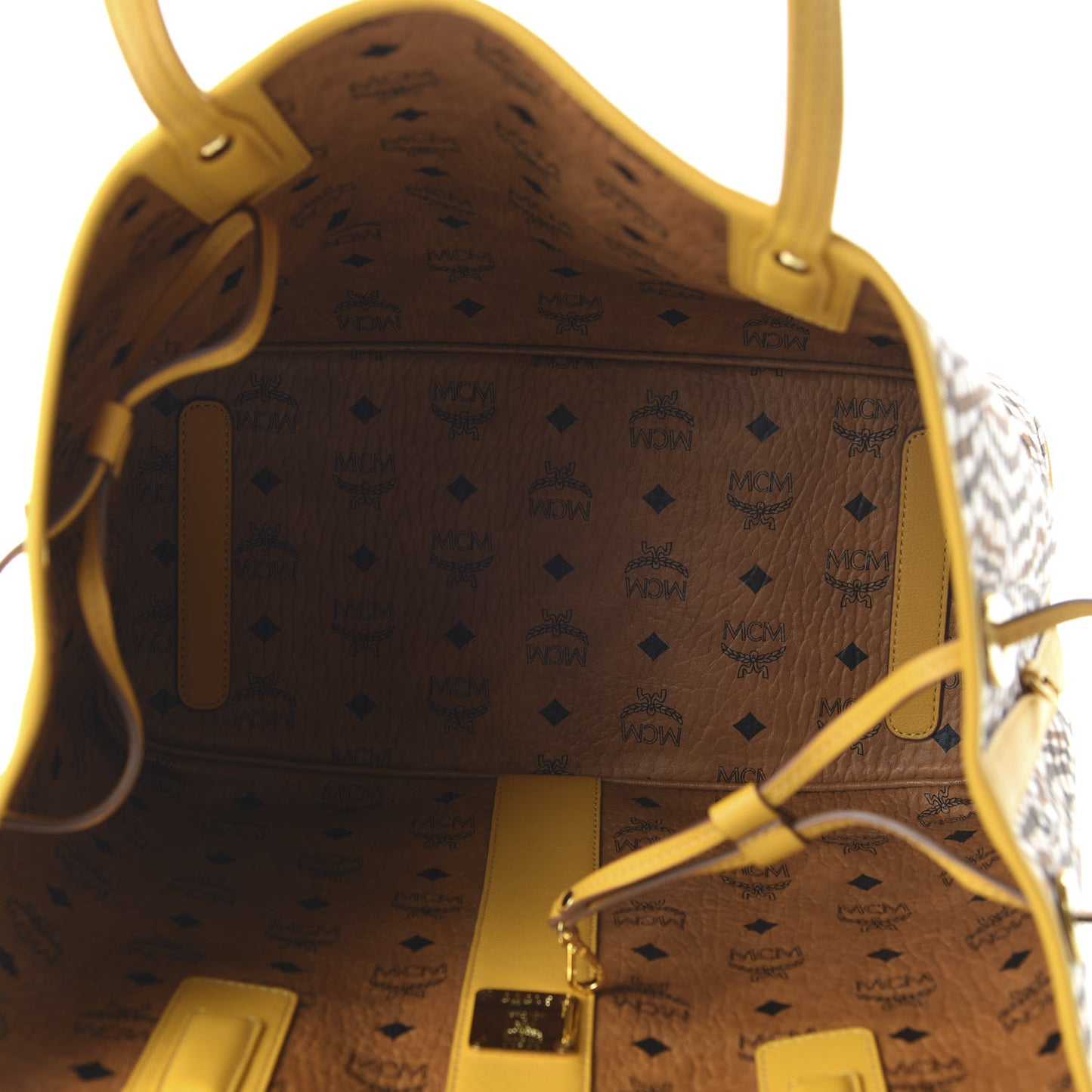 Visetos Medium Liz Reversible Shopper Tote Cognac Yellow