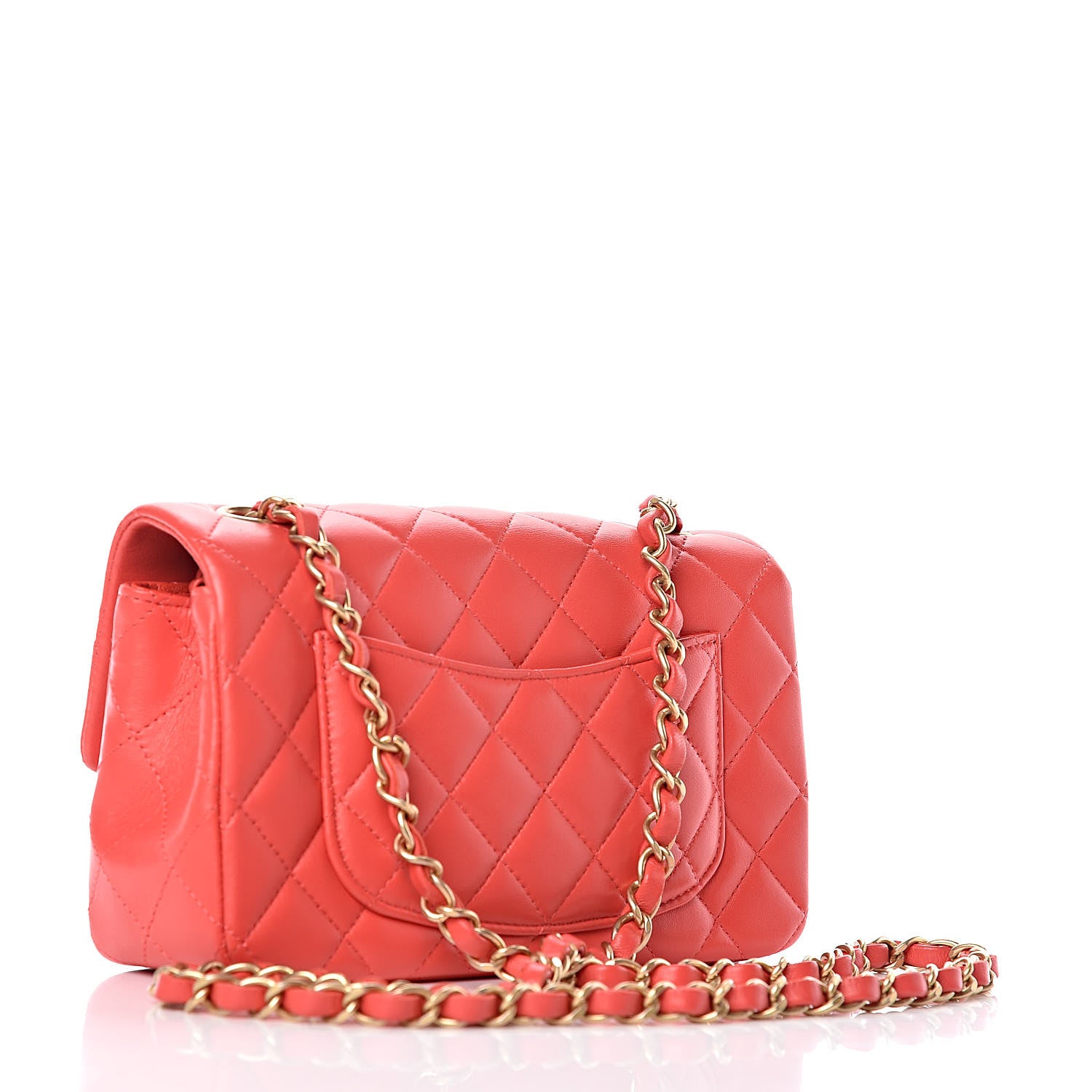 Chanel Lambskin Quilted Mini Rectangular Flap Red 3 of 10