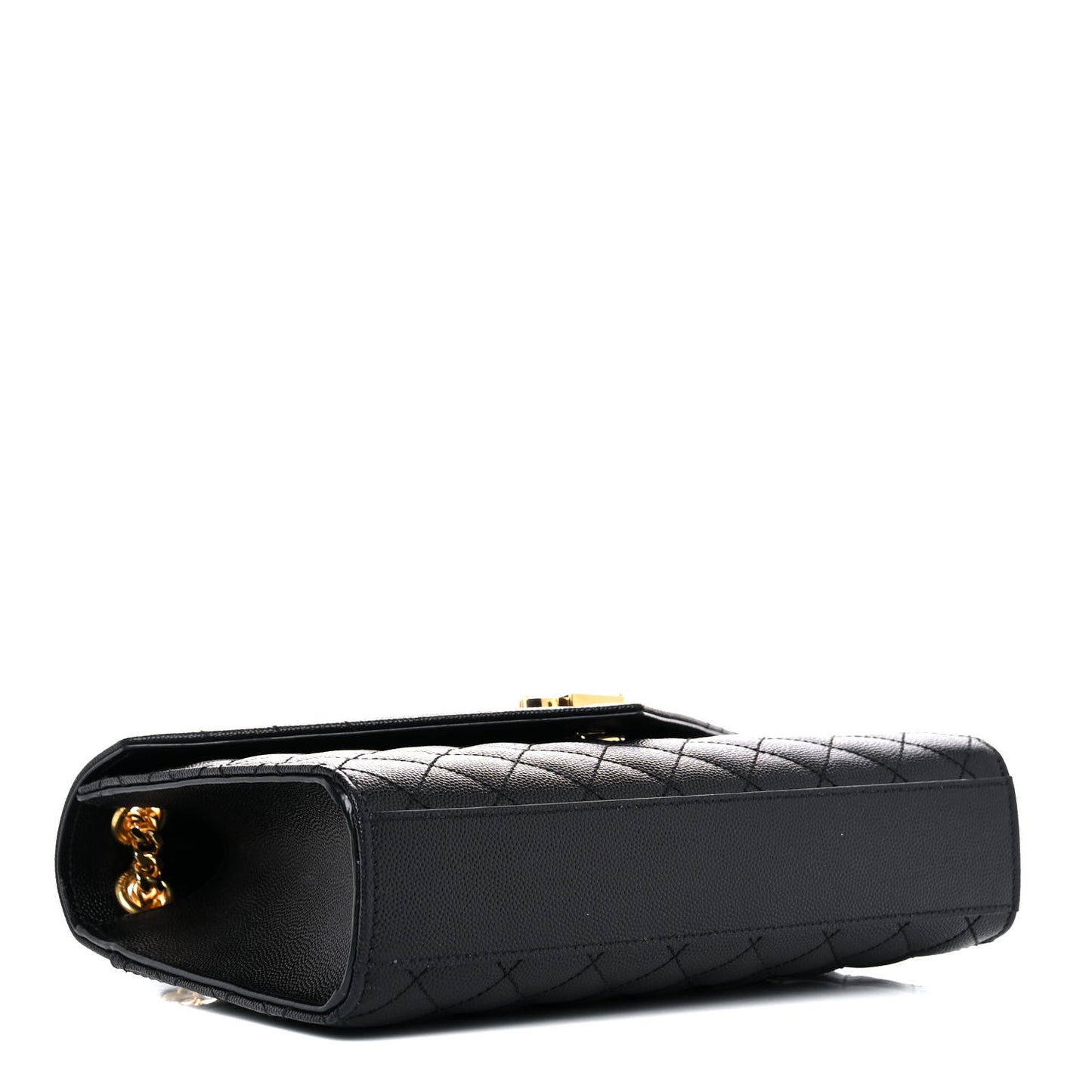 Grain De Poudre Textured Mixed Matelasse Triquilt Medium Monogram Satchel Black