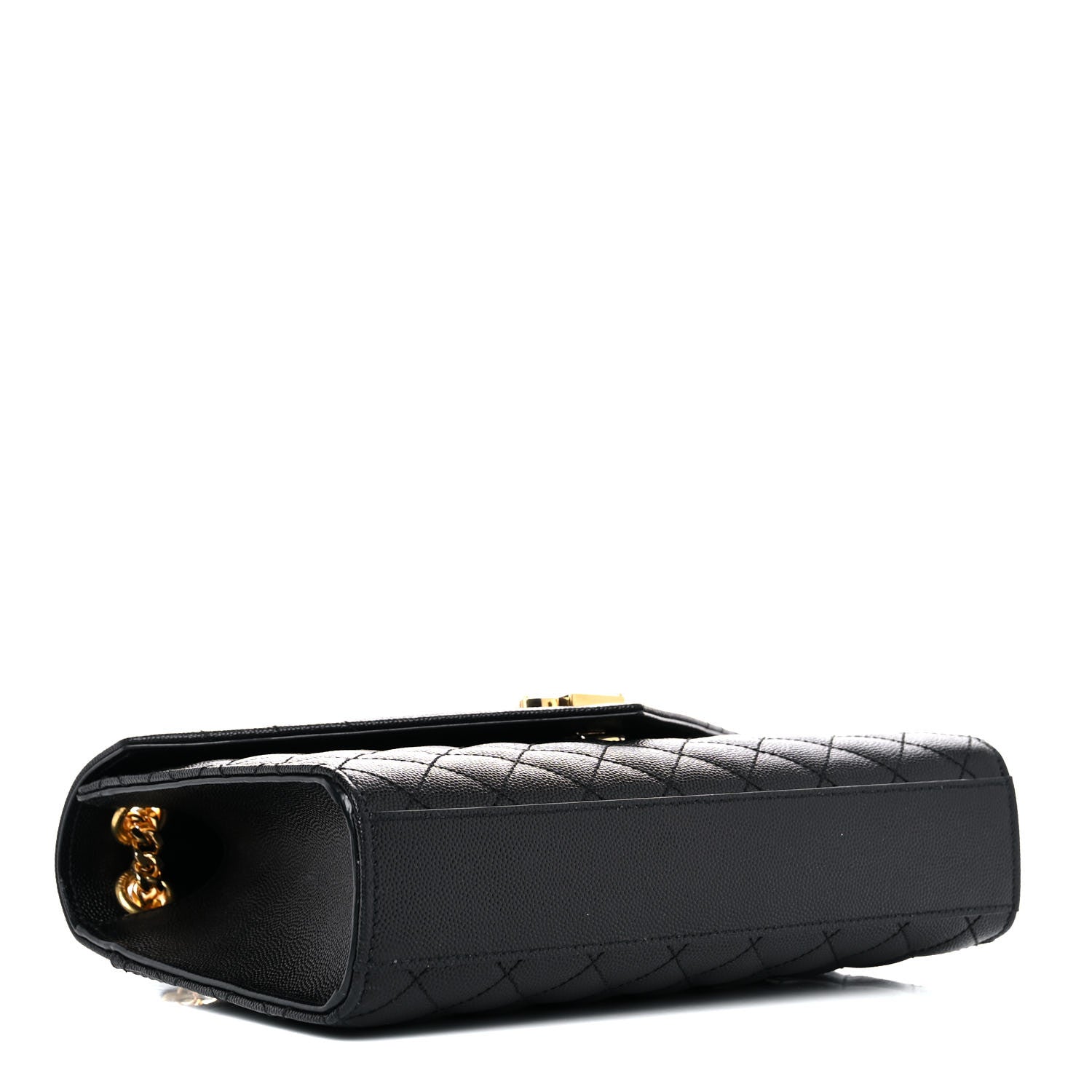Saint Laurent Grain De Poudre Textured Mixed Matelasse Triquilt Medium Monogram Satchel Black 2 of 8