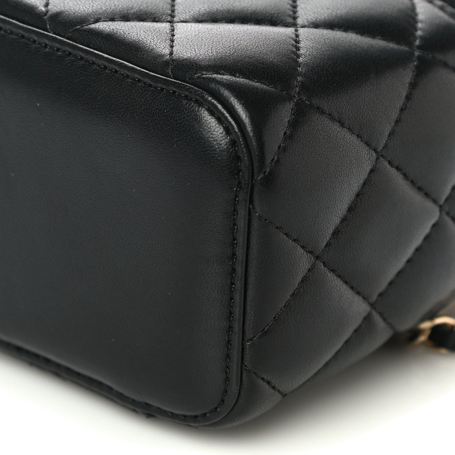 Chanel Lambskin Quilted Mini Vanity Case With Chain Black 10 of 10
