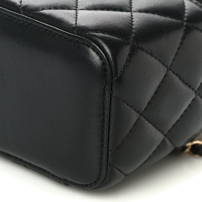 Chanel Lambskin Quilted Mini Vanity Case With Chain Black 10 of 10