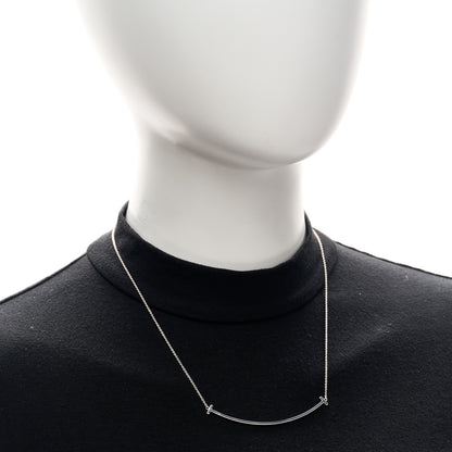 Tiffany Sterling Silver Large T Smile Pendant Necklace 2 of 5