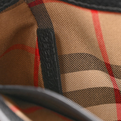 Burberry Coated Canvas Calfskin Vintage Check Medium Note Crossbody Bag Black 7 of 14