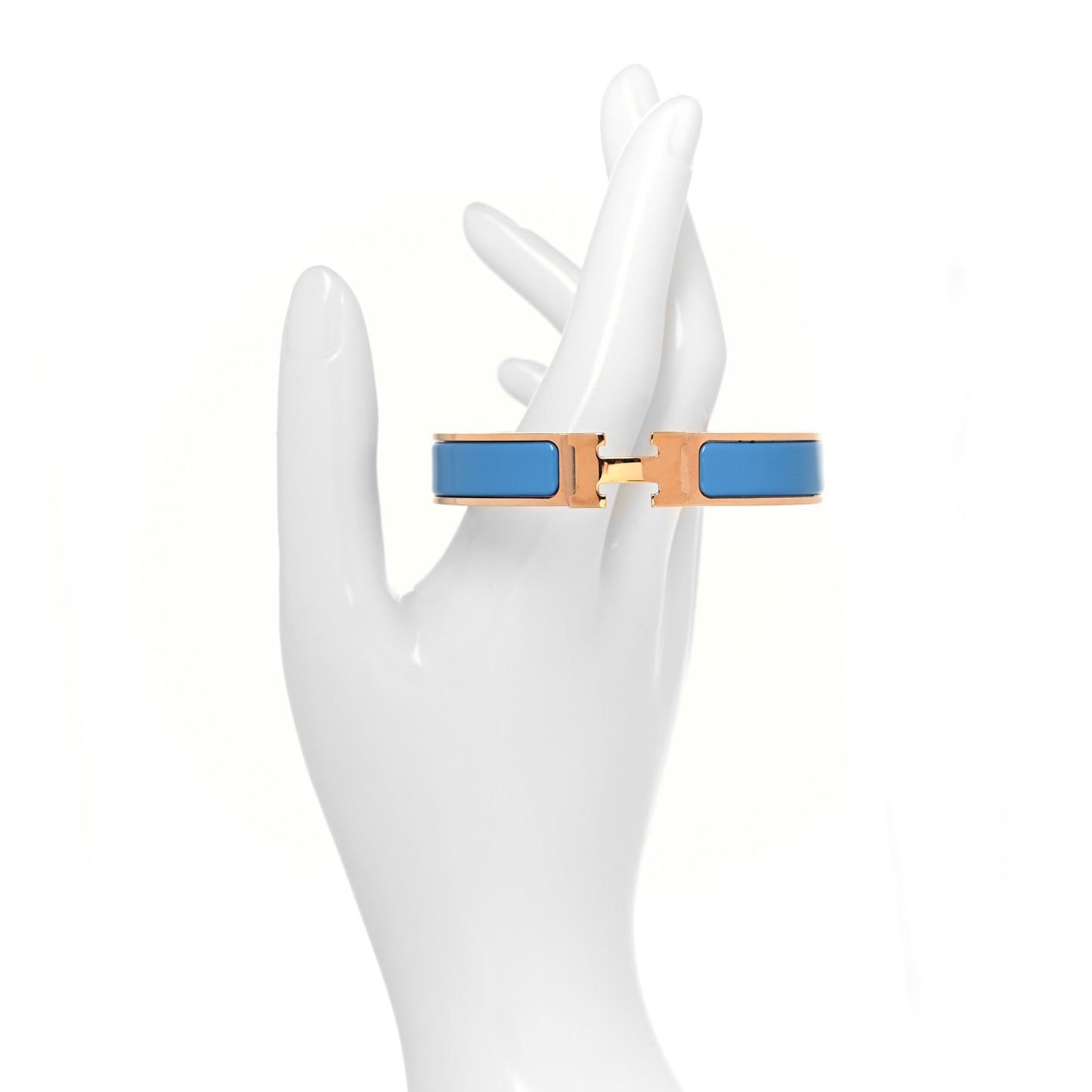 Enamel Narrow Clic Clac H Bracelet GM Bleu Profond