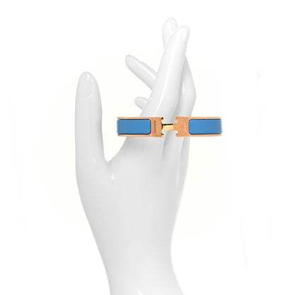 Hermes Enamel Narrow Clic Clac H Bracelet GM Bleu Profond 2 of 6