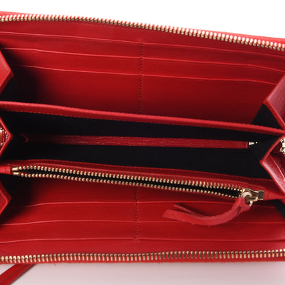 Balenciaga Glossy Nappa Gold Metallic Edge Hardware Zip Around Wallet Rouge Grenade 5 of 10