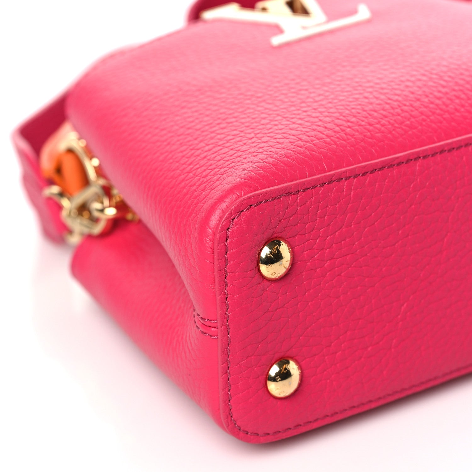 Louis Vuitton Taurillon Ostrich Capucines Mini Orange Fuchsia 8 of 9
