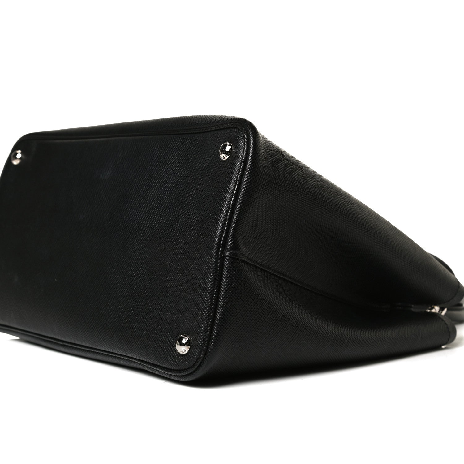 Prada Saffiano Cuir Large Double Bag Black Mughetto 9 of 13