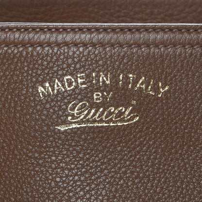Gucci Pebbled Calfskin Medium Bamboo Shopper Tote Acero 6 of 15