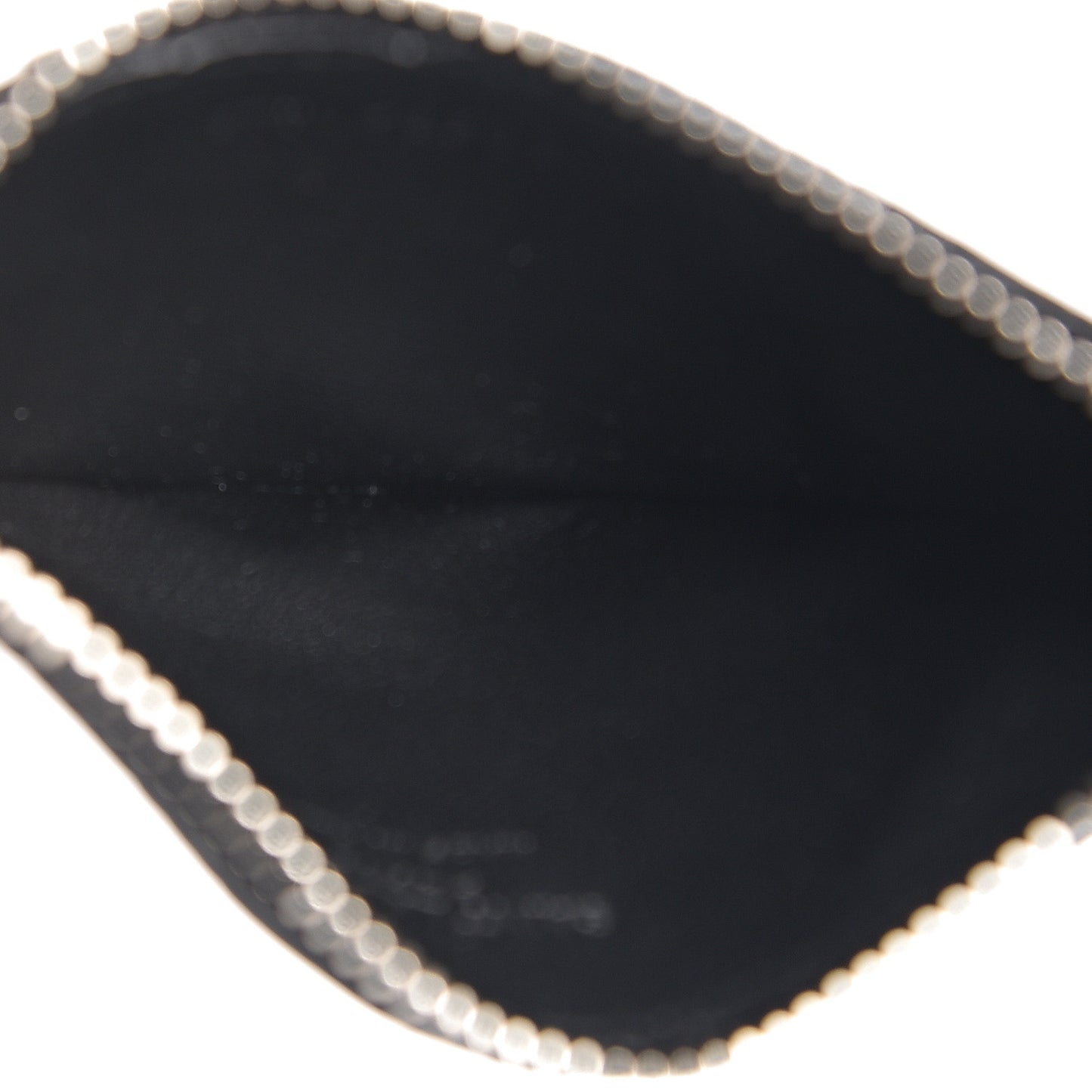 Calfskin Crocodile Embossed 5 Fragments Zip Card Holder Black